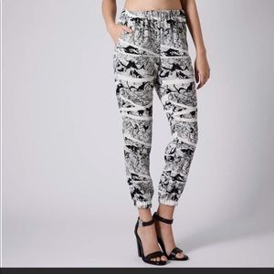 Topshop Black & White Marble Joggers